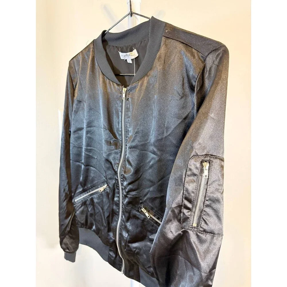 X by Gottex Satin Bomber Jacket – Black – Size 1 (Runs Small) – NWT – $39.99 - Picture 8 of 10